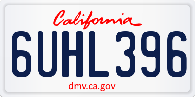 CA license plate 6UHL396