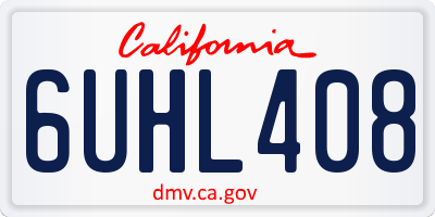 CA license plate 6UHL408