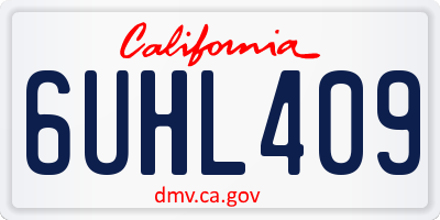 CA license plate 6UHL409