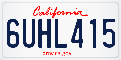 CA license plate 6UHL415