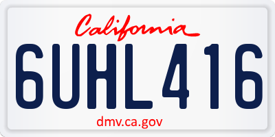 CA license plate 6UHL416