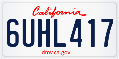 CA license plate 6UHL417