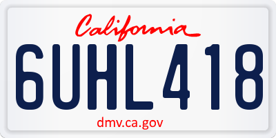 CA license plate 6UHL418