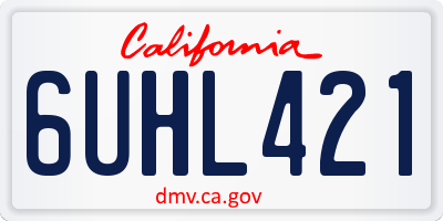 CA license plate 6UHL421