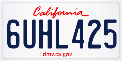 CA license plate 6UHL425