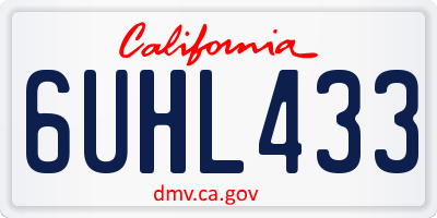 CA license plate 6UHL433