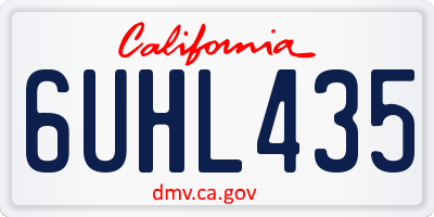 CA license plate 6UHL435
