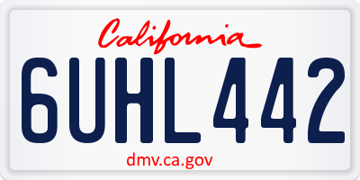 CA license plate 6UHL442