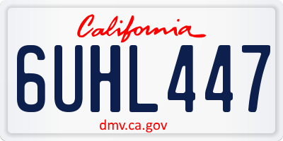 CA license plate 6UHL447