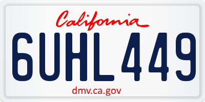 CA license plate 6UHL449