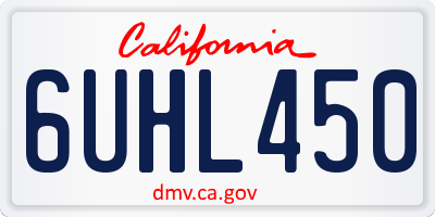CA license plate 6UHL450