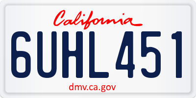 CA license plate 6UHL451