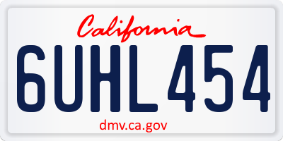 CA license plate 6UHL454