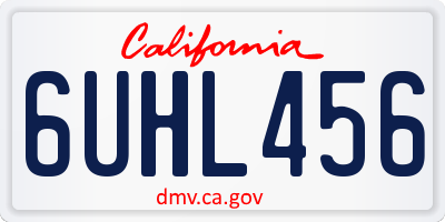 CA license plate 6UHL456