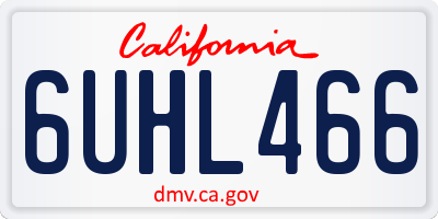 CA license plate 6UHL466