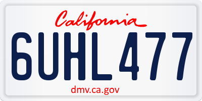 CA license plate 6UHL477