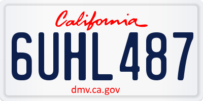 CA license plate 6UHL487