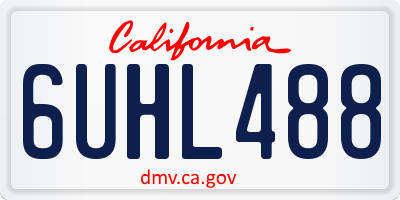 CA license plate 6UHL488