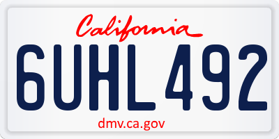 CA license plate 6UHL492