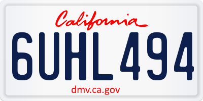 CA license plate 6UHL494
