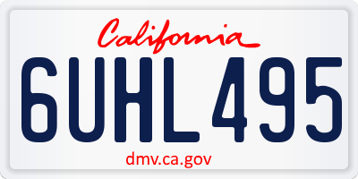 CA license plate 6UHL495