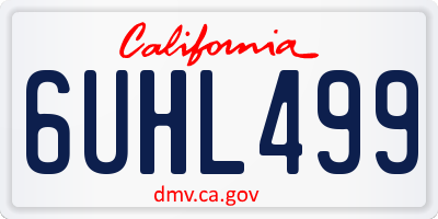 CA license plate 6UHL499