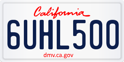 CA license plate 6UHL500
