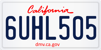 CA license plate 6UHL505