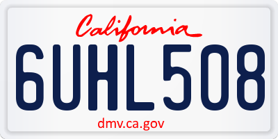 CA license plate 6UHL508