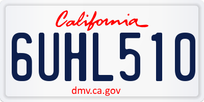 CA license plate 6UHL510