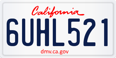 CA license plate 6UHL521
