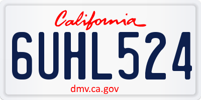 CA license plate 6UHL524