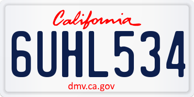 CA license plate 6UHL534