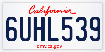 CA license plate 6UHL539