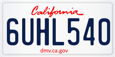 CA license plate 6UHL540
