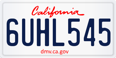 CA license plate 6UHL545