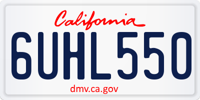 CA license plate 6UHL550