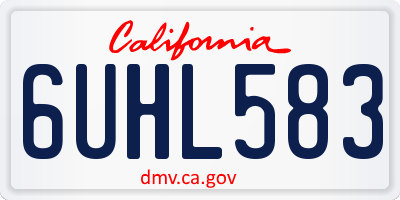 CA license plate 6UHL583