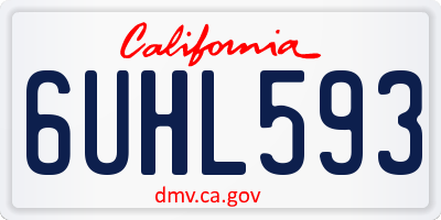 CA license plate 6UHL593