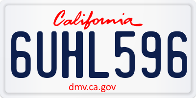 CA license plate 6UHL596