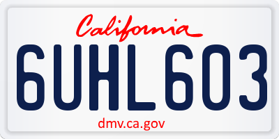 CA license plate 6UHL603