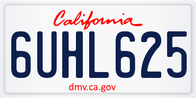 CA license plate 6UHL625