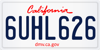 CA license plate 6UHL626