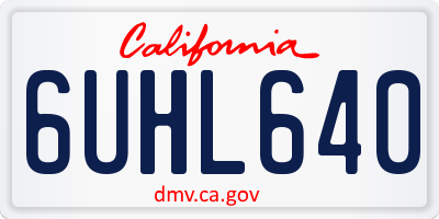 CA license plate 6UHL640
