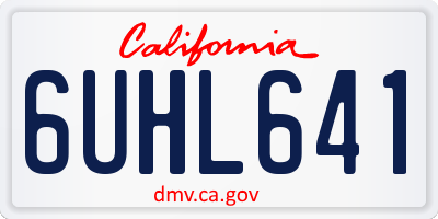 CA license plate 6UHL641