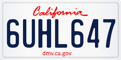 CA license plate 6UHL647