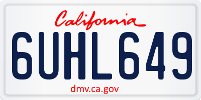 CA license plate 6UHL649
