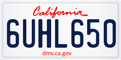 CA license plate 6UHL650