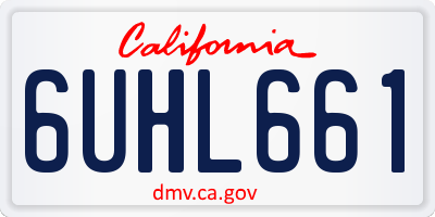 CA license plate 6UHL661