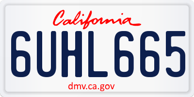 CA license plate 6UHL665